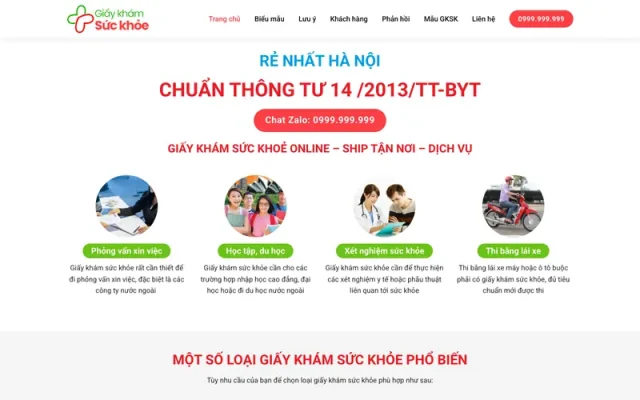 Mẫu web y tế