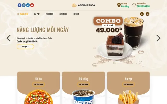 Mẫu web bán cà phê, thức ăn nhanh 4