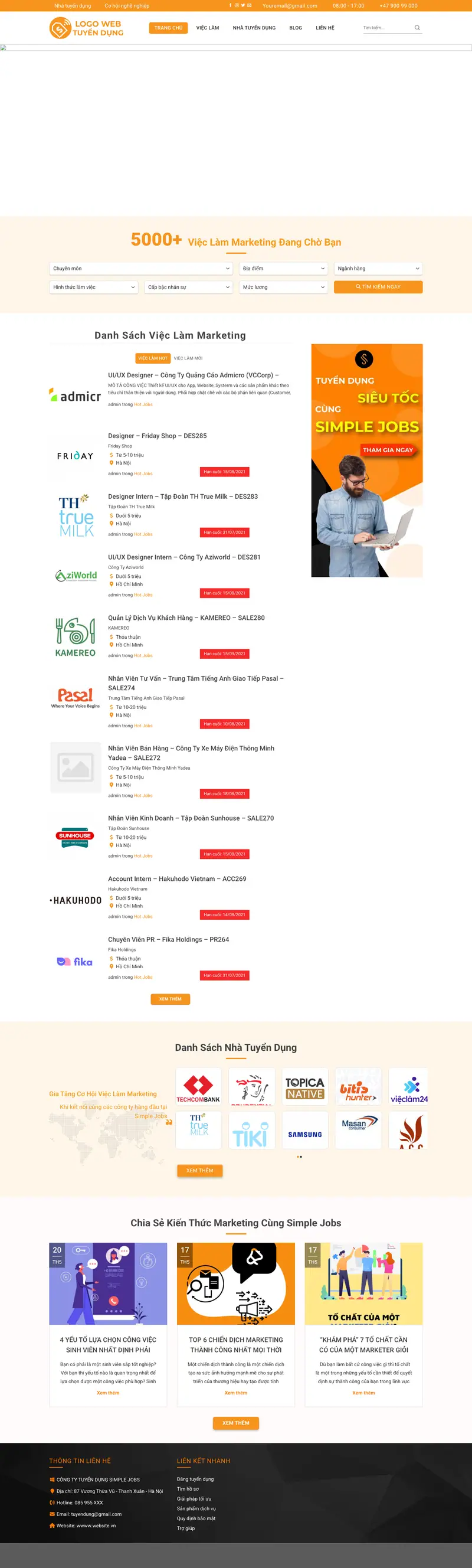 Mẫu web tuyển dụng 2