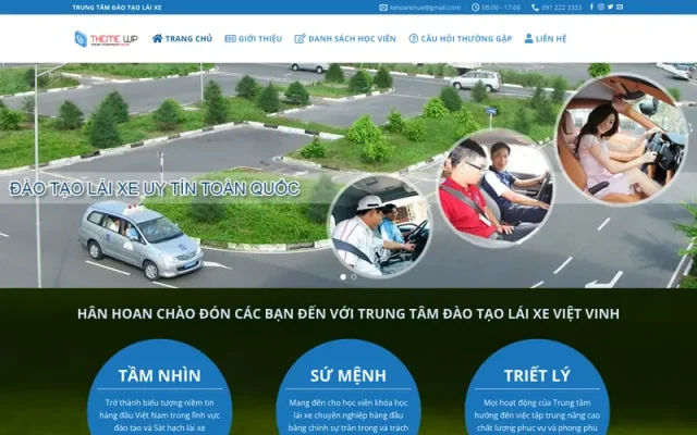 Mẫu web trường dạy lái xe
