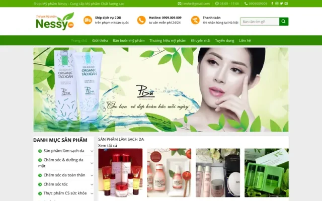 Mẫu web shop mỹ phẩm 2