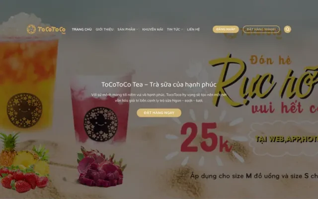 Mẫu web quán trà sữa