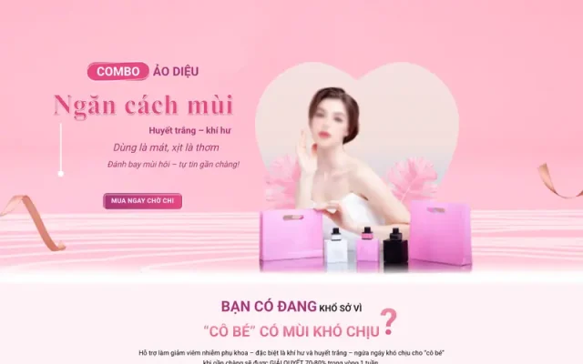 Mẫu web ladingpape mỹ phẩm xịt thơm