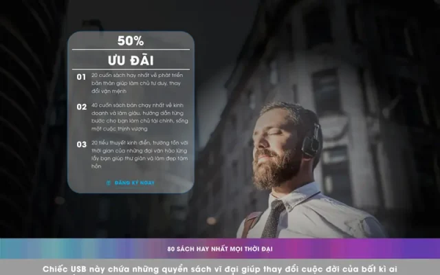 Mẫu web landing page usb sách