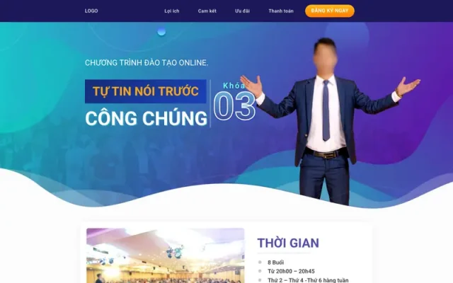 Mẫu web landing page khóa học 2