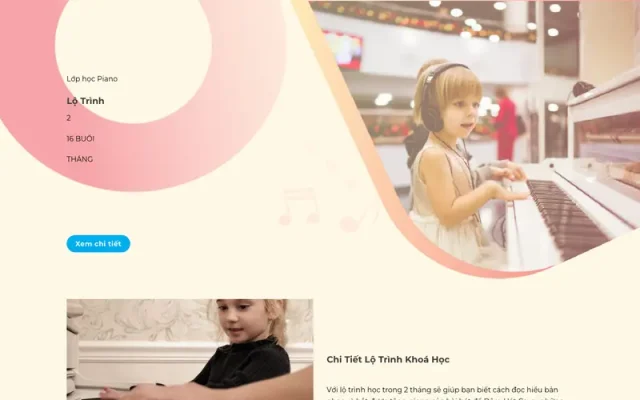 Mẫu web landing page khóa dạy đàn piano