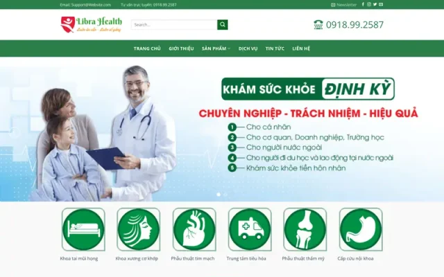 Mẫu web khám sức khỏe