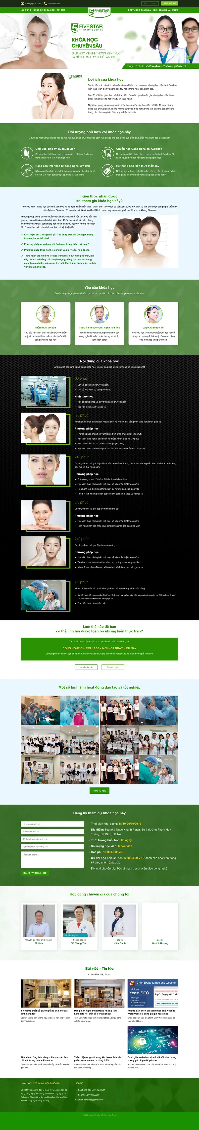 Mẫu web học làm – giao diện trang chủ
