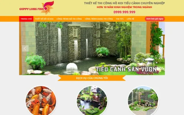 Mẫu web hồ cá koi