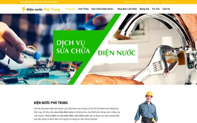 Mẫu web dịch vụ điện nước