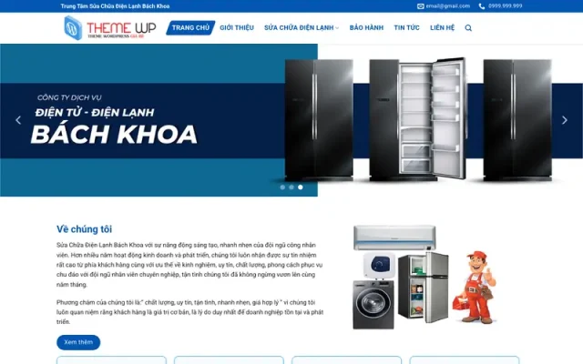 Mẫu web dịch vụ điện lạnh
