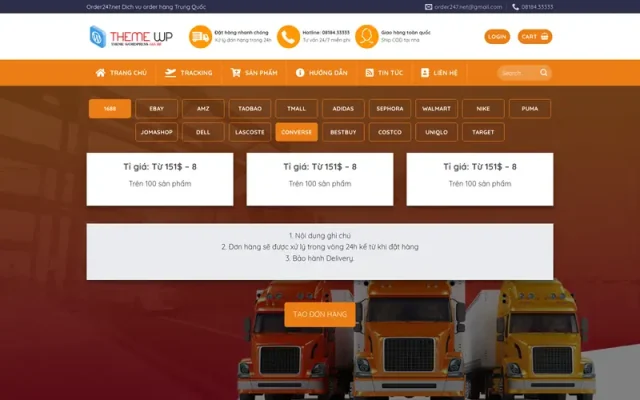 Mẫu web dịch vụ oder 247