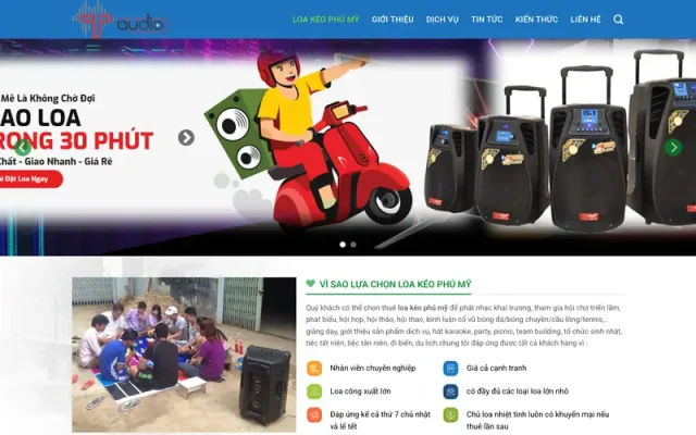 Mẫu web dịch vụ cho thuê loa kẹo kéo
