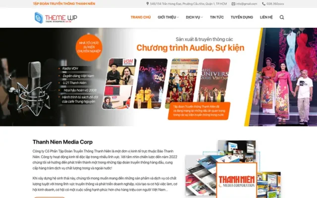 Mẫu web công ty truyền thông media