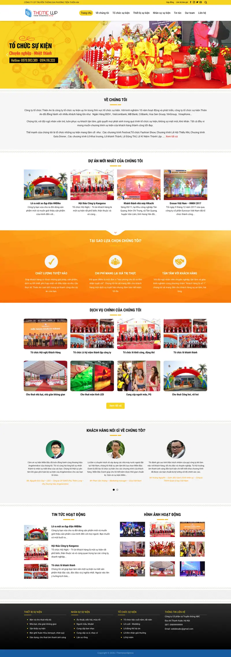 Mẫu web công ty tổ chức sự kiện 6