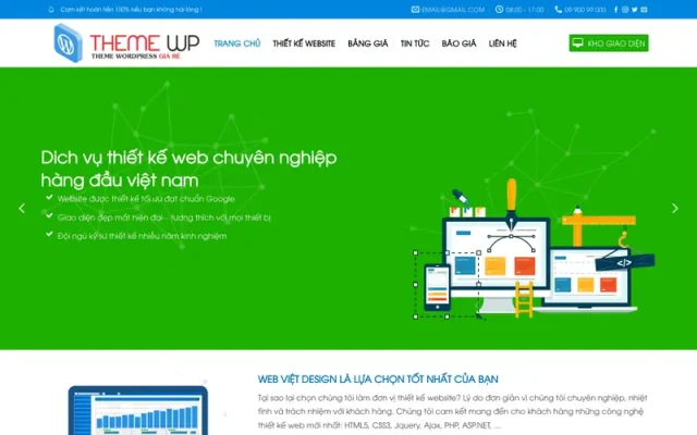 Mẫu web công ty thiết kế mắt