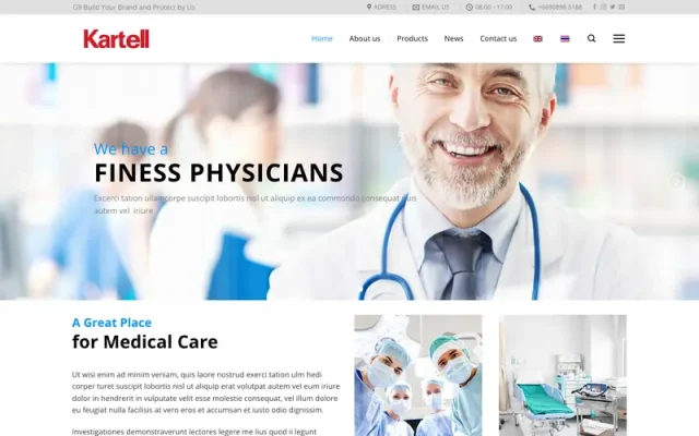 Mẫu web công ty thiết bị y tế