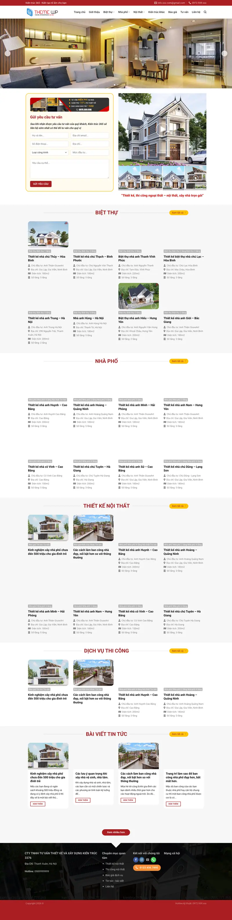 Mẫu web công ty kiến trúc xây dựng 03 – màn hình 1