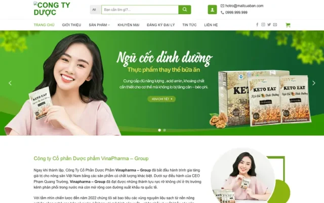Mẫu web bán ngủ cốc