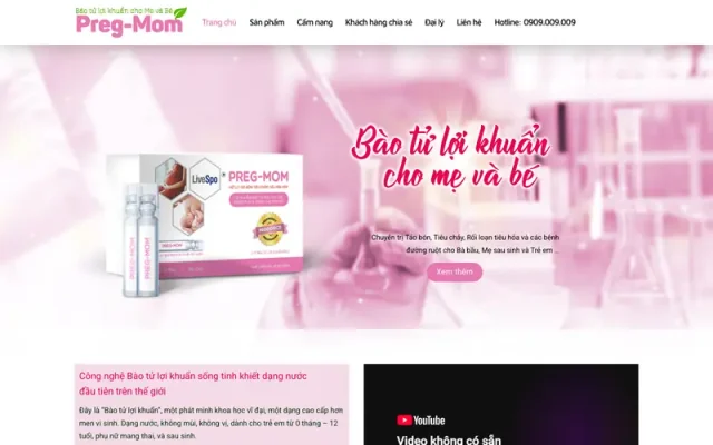 Mẫu web bán hàng thực phẩm chức năng 2
