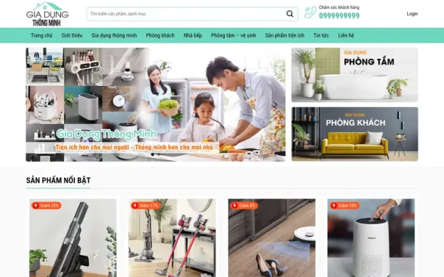 Mẫu web bán hàng gia dụng 01