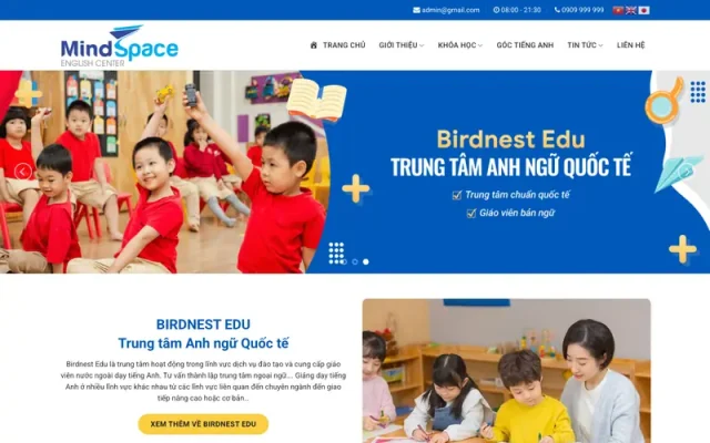 Mẫu web trường anh ngữ 1