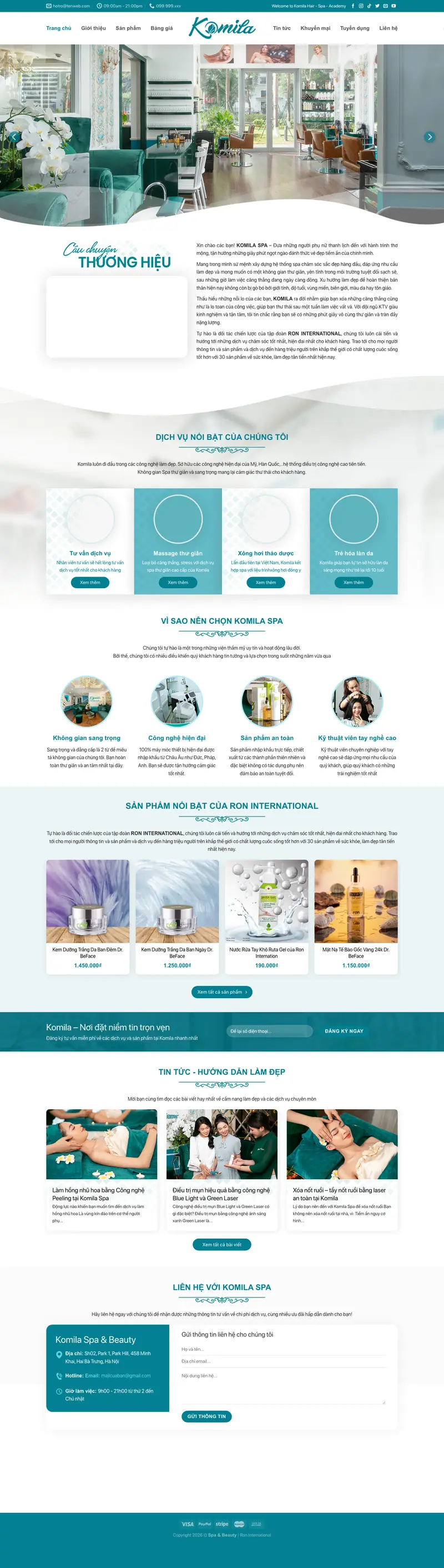 Mẫu web spa 7 – màn hình 1