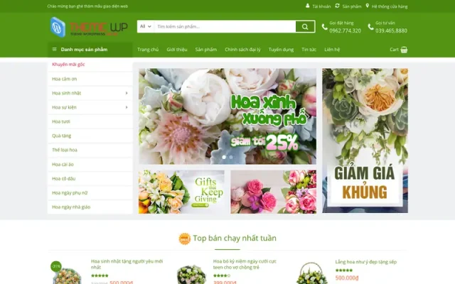 Mẫu web shop hoa 01