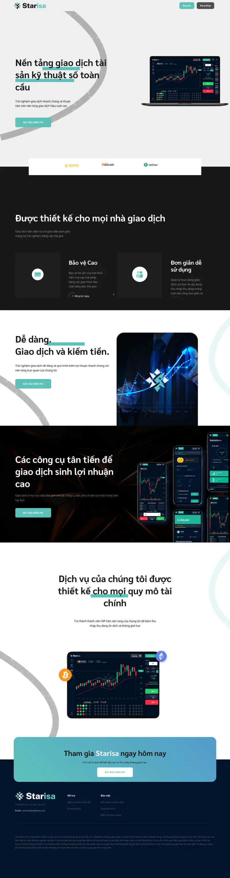 Mẫu web sàn giao dịch tiền ảo