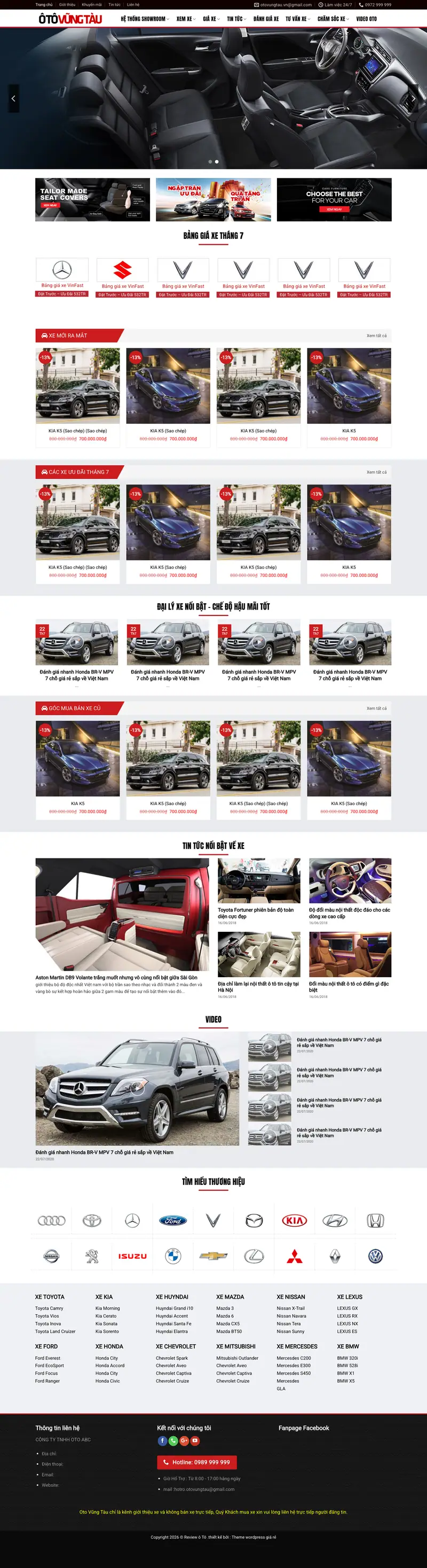 Mẫu web review các hảng ô tô – màn hình 1