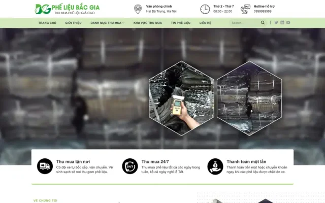 Mẫu web mua bán phế liệu