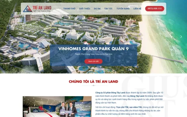 Mẫu web giới thiệu công ty bds 43