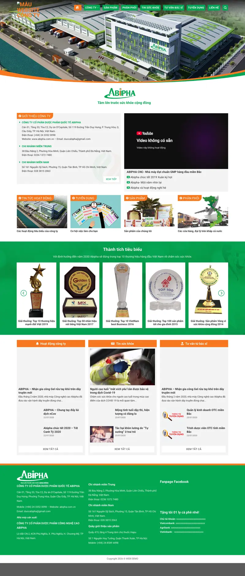 Mẫu web dược phẩm nhà thuốc 7 – màn hình 1