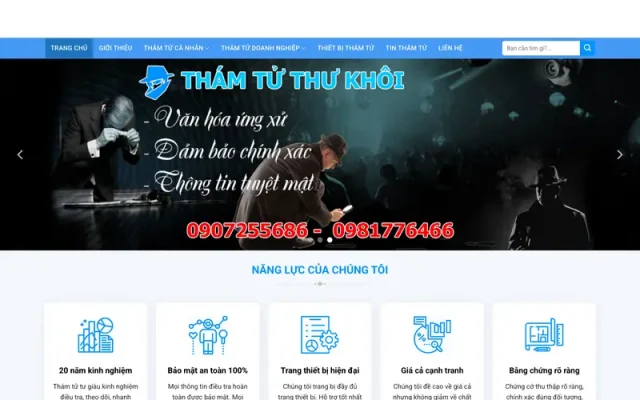 Mẫu web dịch vụ thám tử