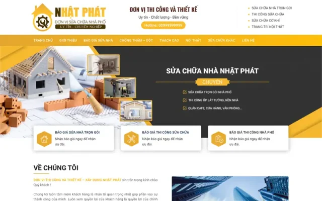 Mẫu web công ty sơn sửa cải tạo nhà cửa