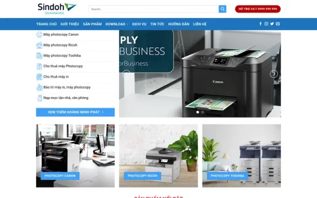 Mẫu web công ty photocopy