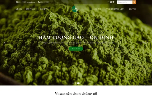 Mẫu web công ty dược liệu dược phẩm