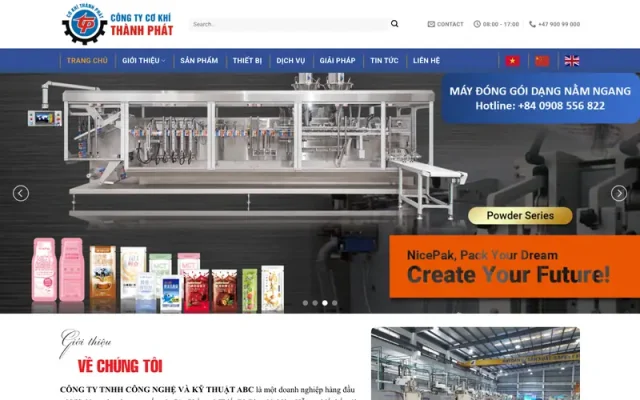 Mẫu web công ty cơ khí