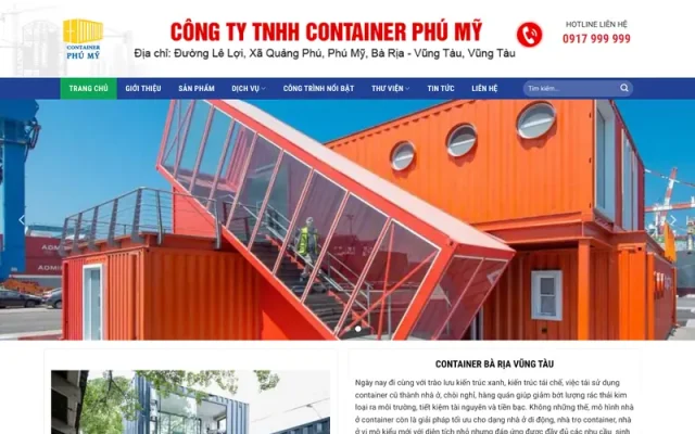 Mẫu web công ty bán container