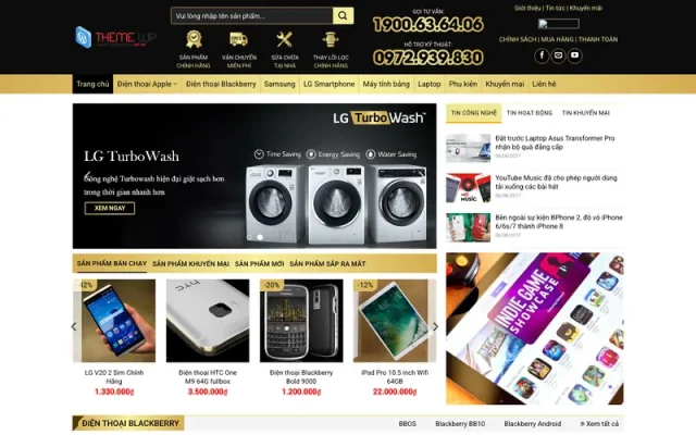 Mẫu web bán điện thoại
