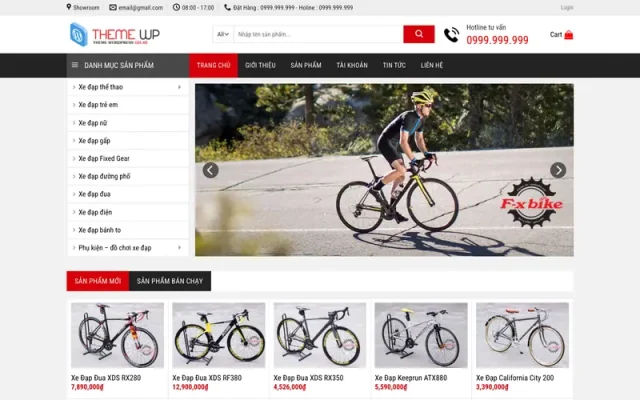 Mẫu web bán xe đạp