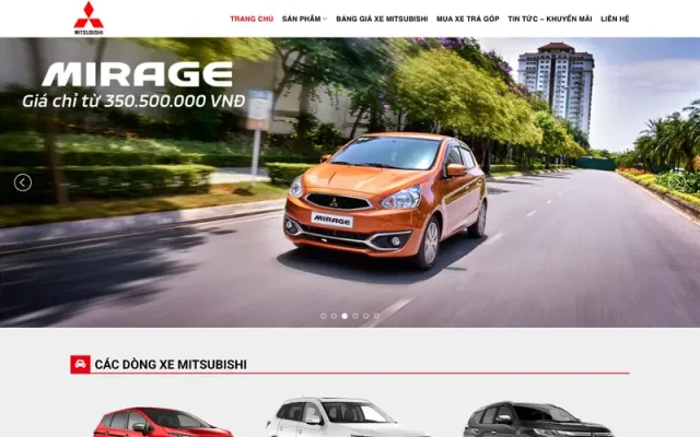 Mẫu web bán xe mitsubishi 1