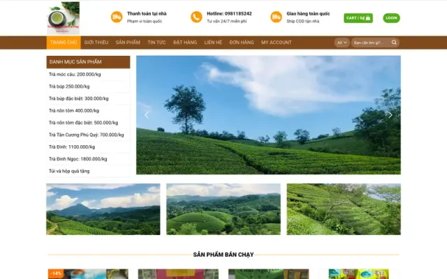 Mẫu web bán trà xanh 3