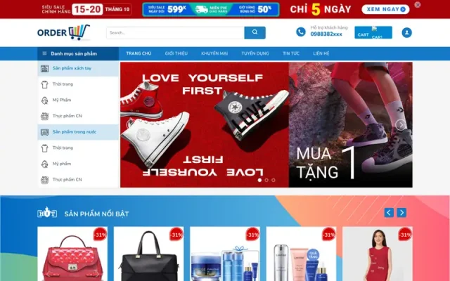 Mẫu web bán thời trang mỹ phẩm 11
