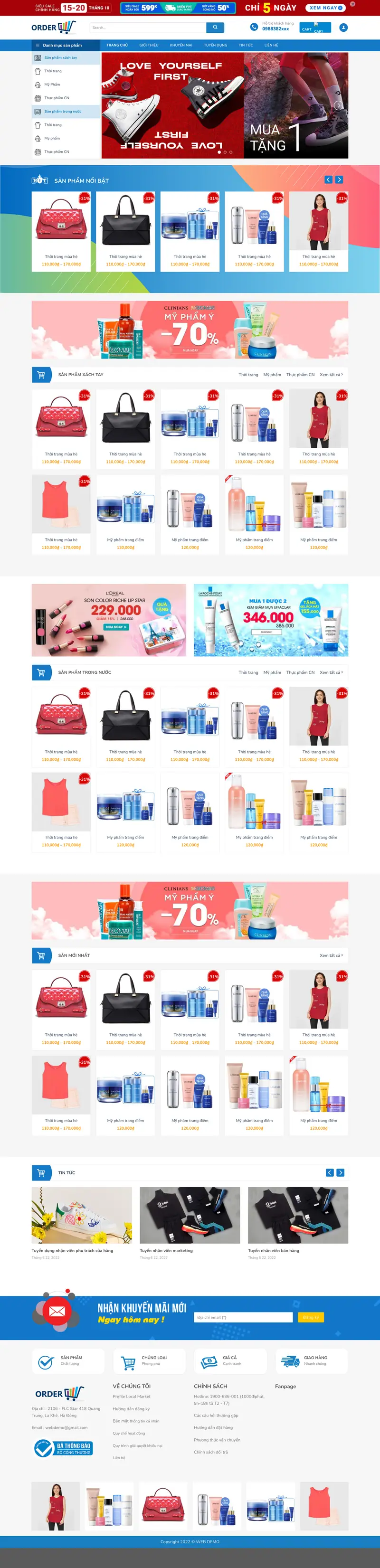 Mẫu web bán thời trang mỹ phẩm 11