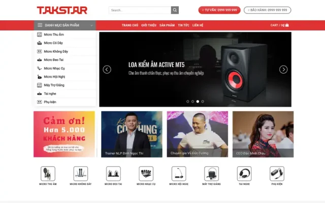 Mẫu web bàn thiết bị âm thanh