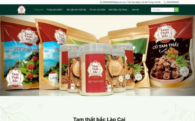 Mẫu web bán tâm thất bắc