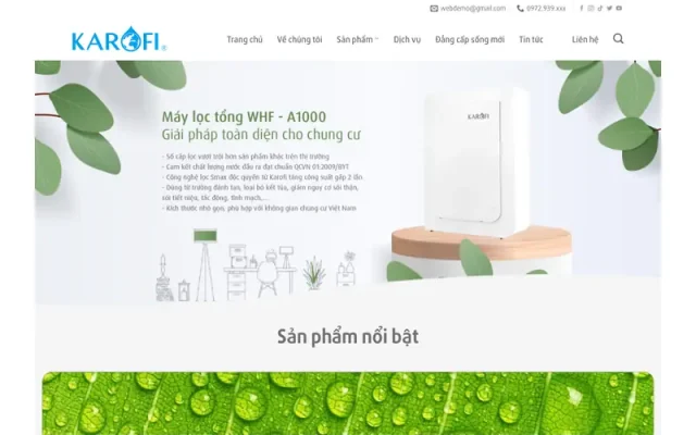 Mẫu web bán máy lọc nước 3