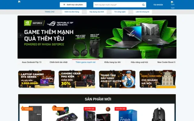 Mẫu web bán laptop máy tính