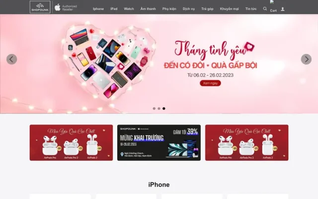 Mẫu web bán iphone 3